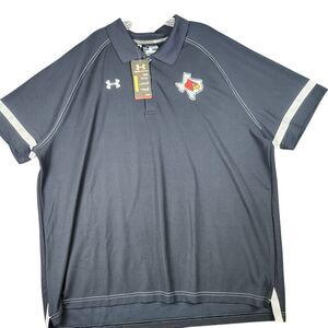 Under Armour Texas State Cardinals Heat Gear Athletic Polo Shirt Gray 3XL/3XG‎
